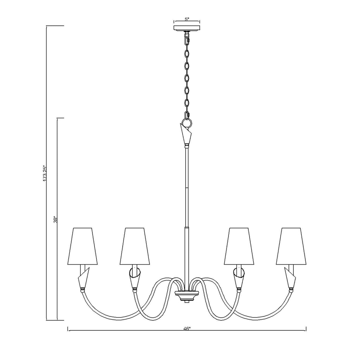 Claudelle 6 Light Chandelier Matte Black