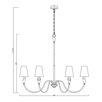 Claudelle 6 Light Chandelier Matte Black