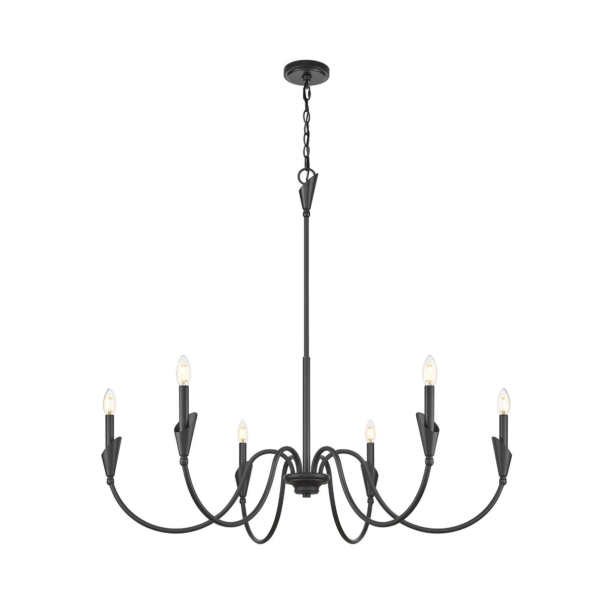 Claudelle 6 Light Chandelier Matte Black