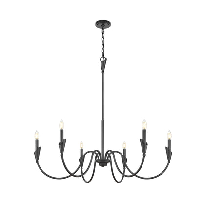 Claudelle 6 Light Chandelier Matte Black