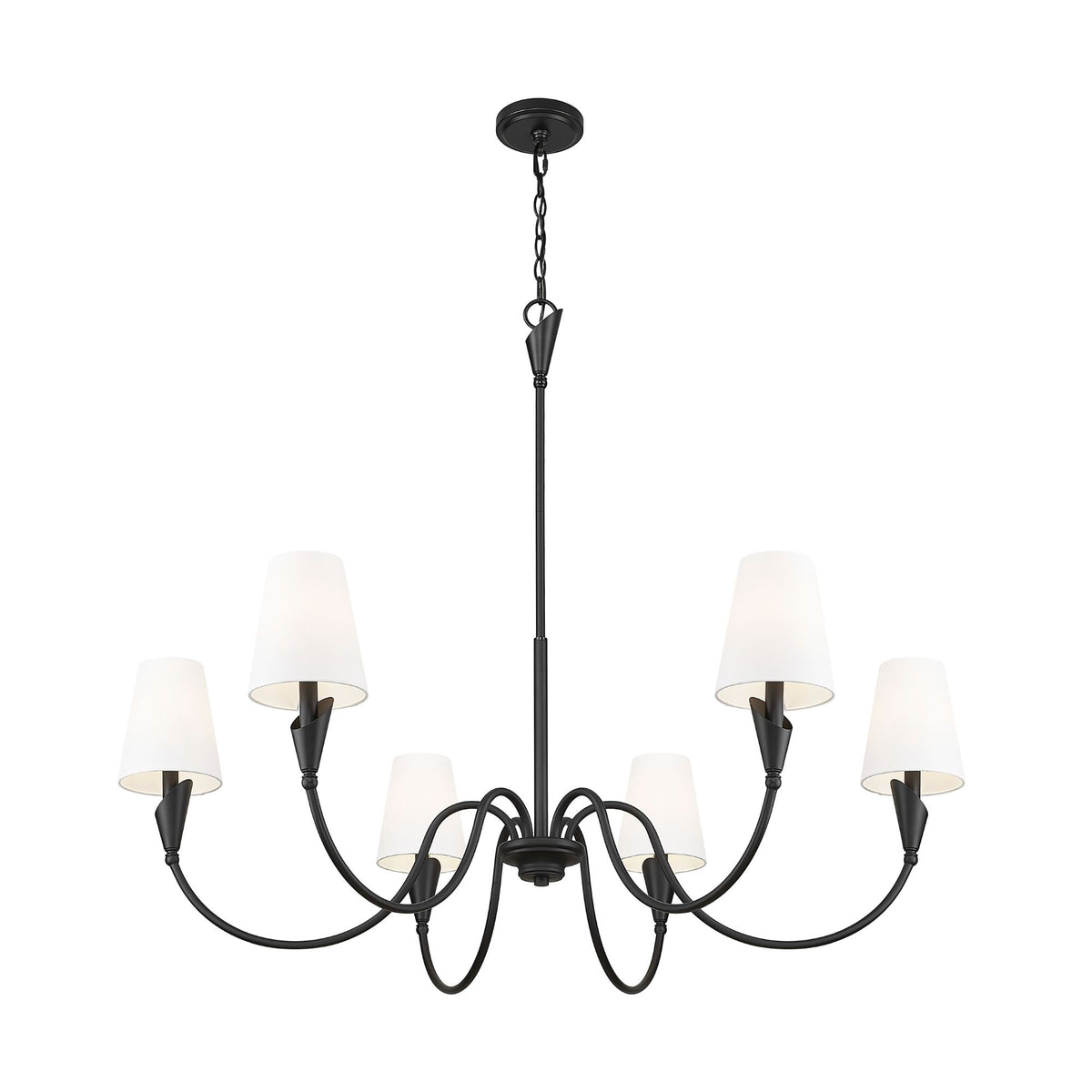 Claudelle 6 Light Chandelier Matte Black