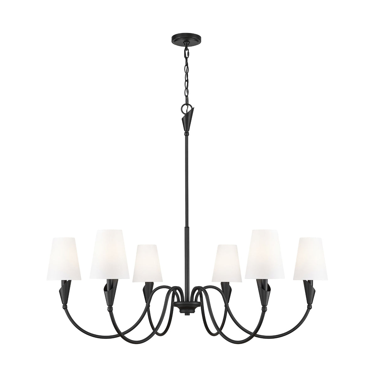Claudelle 6 Light Chandelier Matte Black