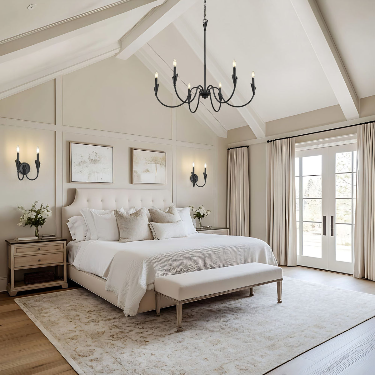 Claudelle 6 Light Chandelier Matte Black