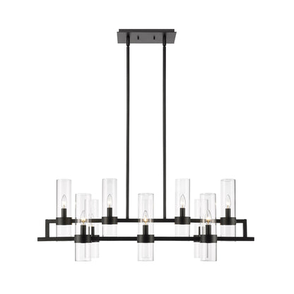 Datus 10 Light Linear Chandelier Matte Black