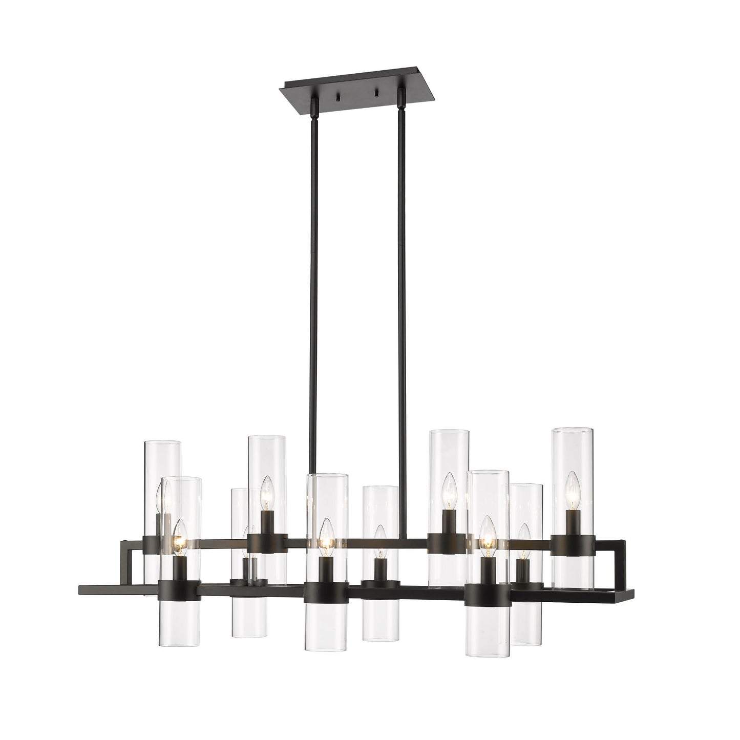 Datus 10 Light Linear Chandelier Matte Black