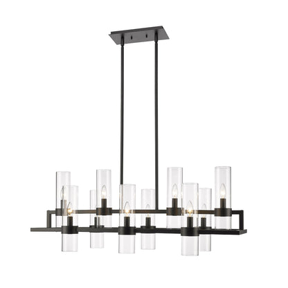 Datus 10 Light Linear Chandelier Matte Black