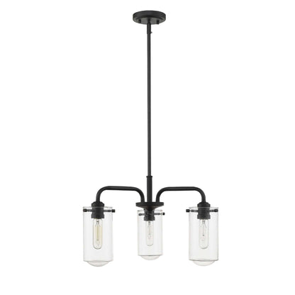 Delaney 3 Light Chandelier Matte Black