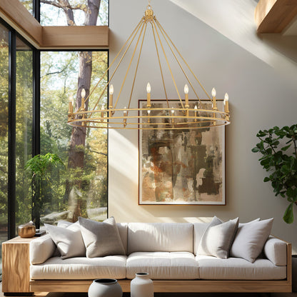 Dennison 16 Light Chandelier Signature Brass