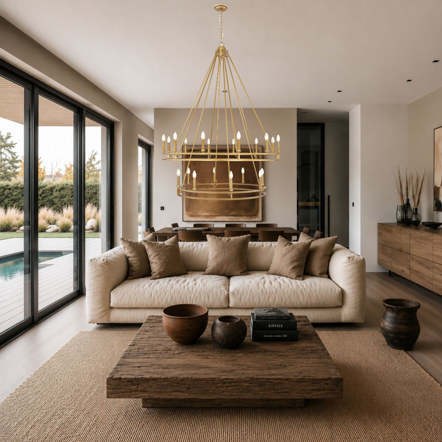 Dennison 20 Light Chandelier Signature Brass