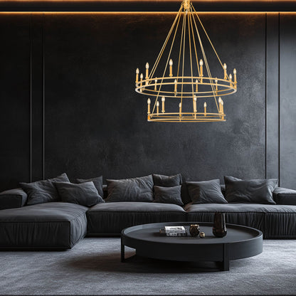 Dennison 20 Light Chandelier Signature Brass