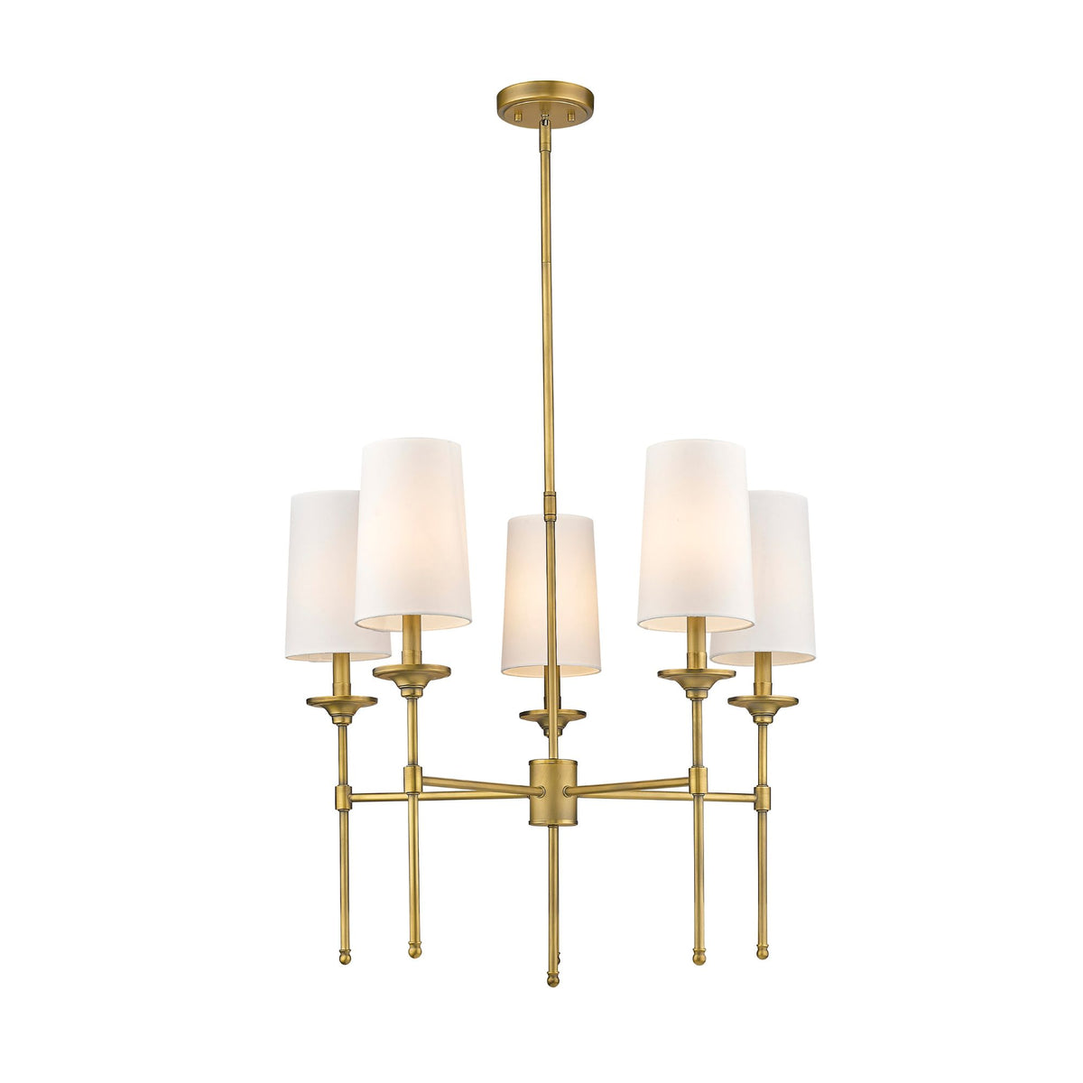 Emily 5 Light Chandelier Rubbed Brass