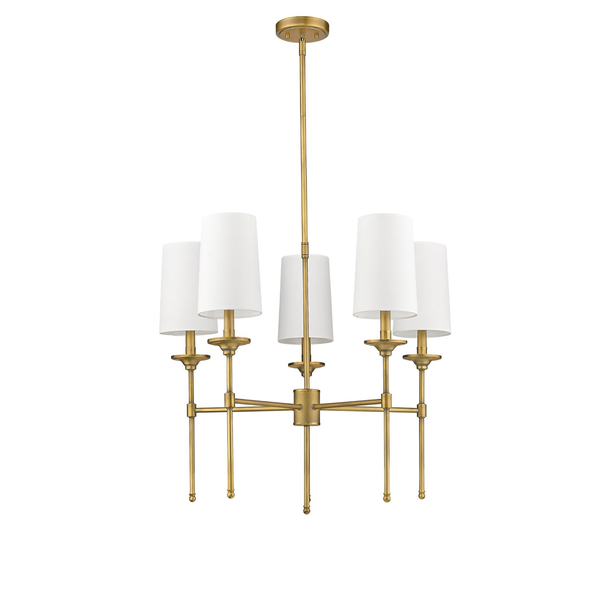 Emily 5 Light Chandelier Rubbed Brass