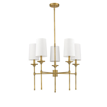 Emily 5 Light Chandelier Rubbed Brass