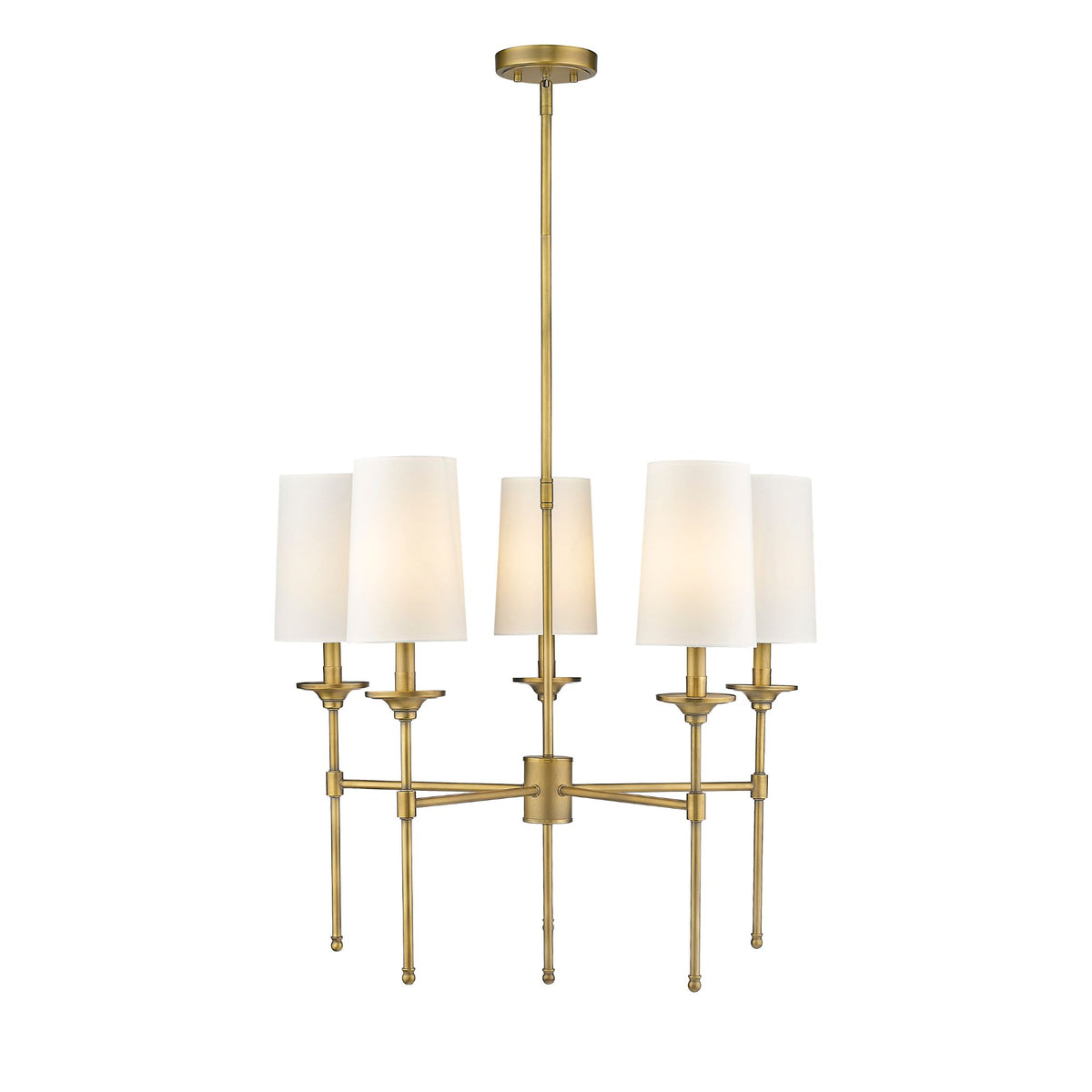 Emily 5 Light Chandelier Rubbed Brass