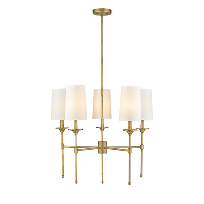 Emily 5 Light Chandelier Rubbed Brass
