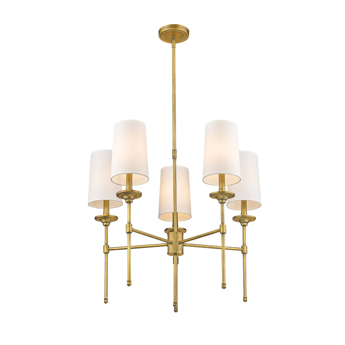 Emily 5 Light Chandelier Rubbed Brass