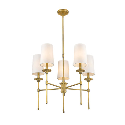 Emily 5 Light Chandelier Rubbed Brass