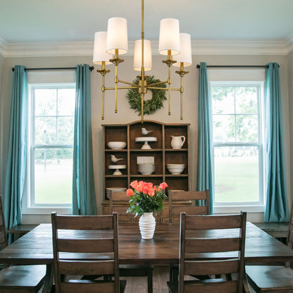 Emily 5 Light Chandelier Rubbed Brass