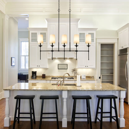 Emily 5 Light Linear Chandelier Matte Black