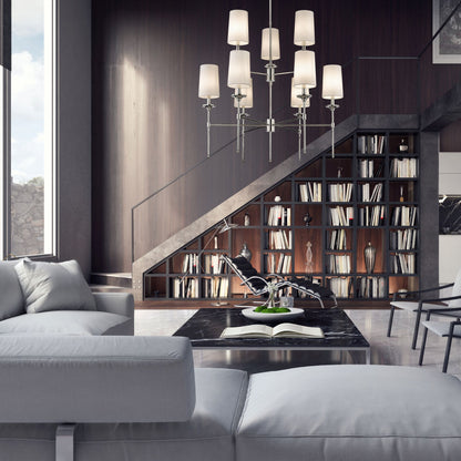 Emily 9 Light Chandelier Polished Nickel