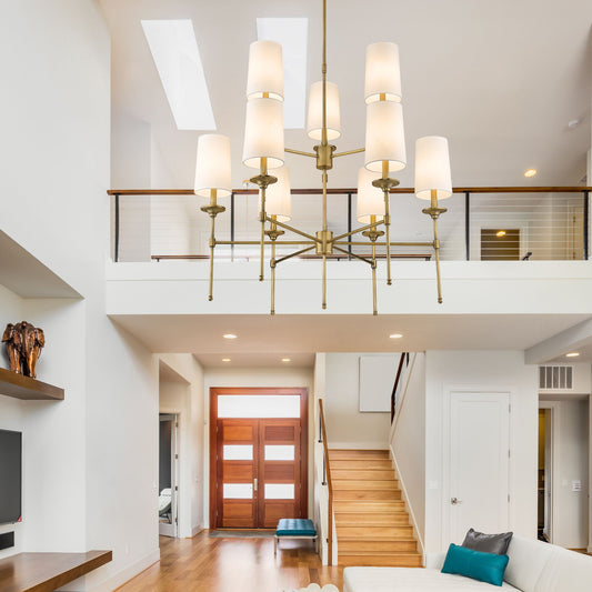 Emily 9 Light Chandelier Rubbed Brass