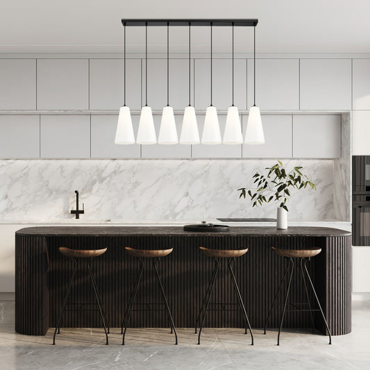 Farrell 7 Light Linear Chandelier Matte Black