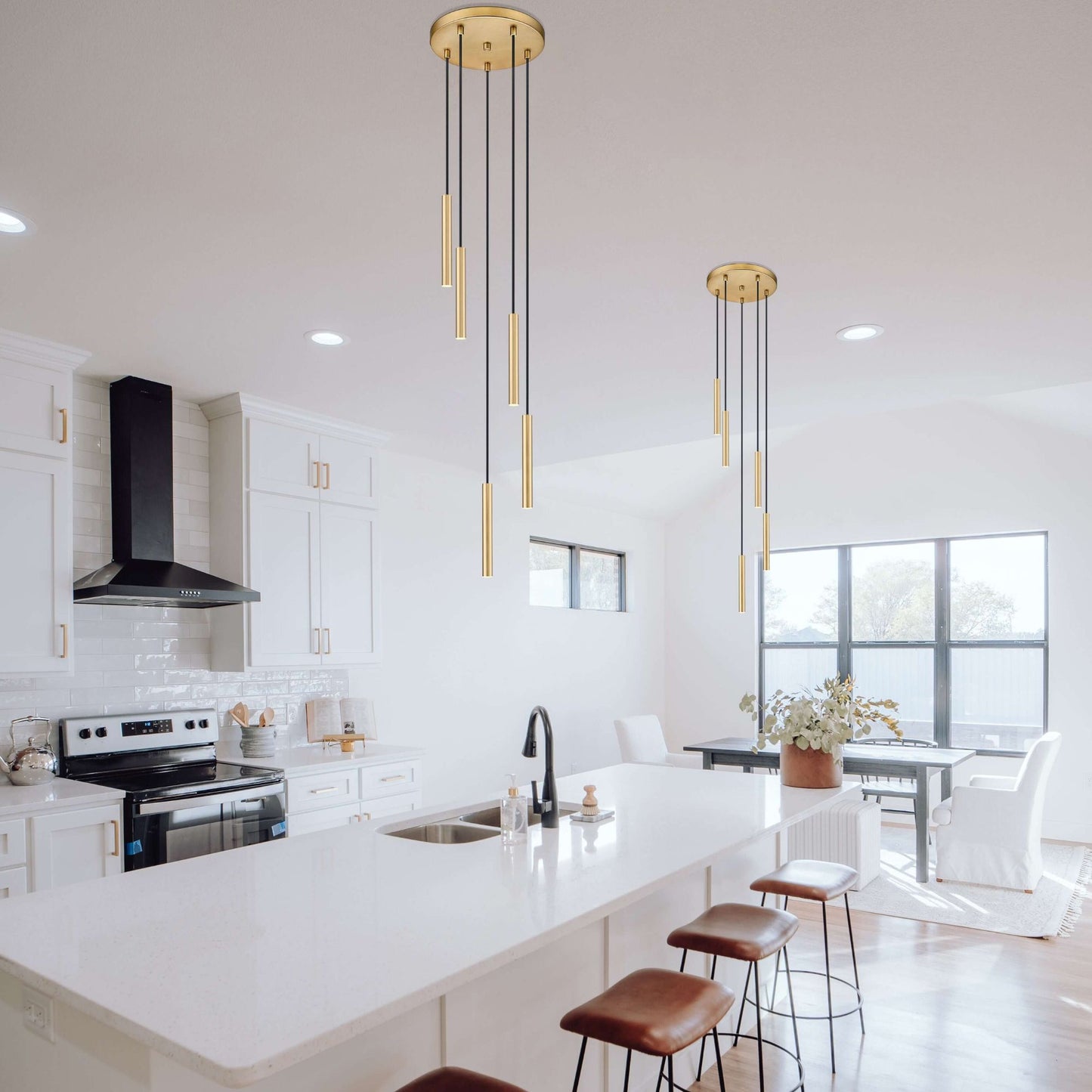 Forest LED 5 Light Chandelier Modern Gold