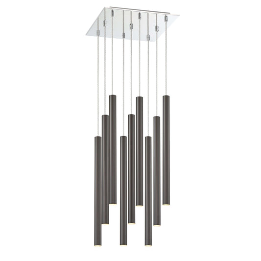 Forest LED 9 Light Chandelier Chrome