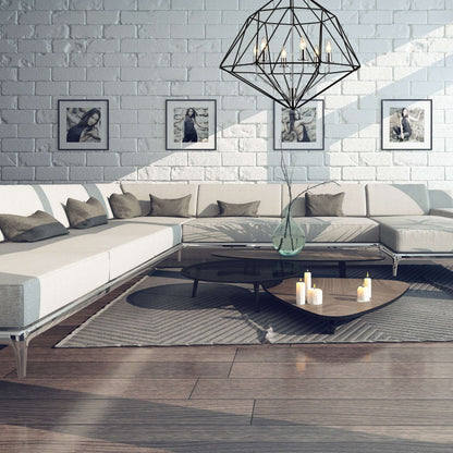 Geo 6 Light Chandelier Matte Black + Chrome