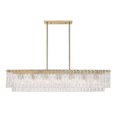 Glacier 7 Light Linear Chandelier Modern Gold
