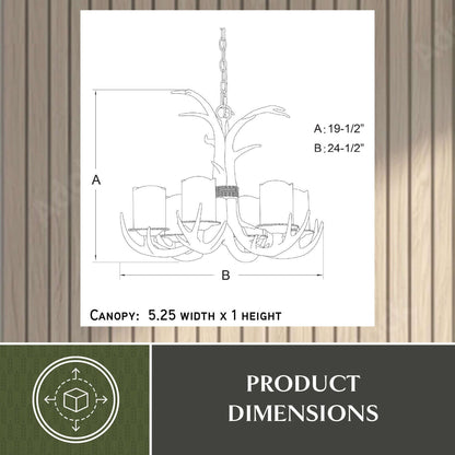 Yoho 6L Antler Chandelier
