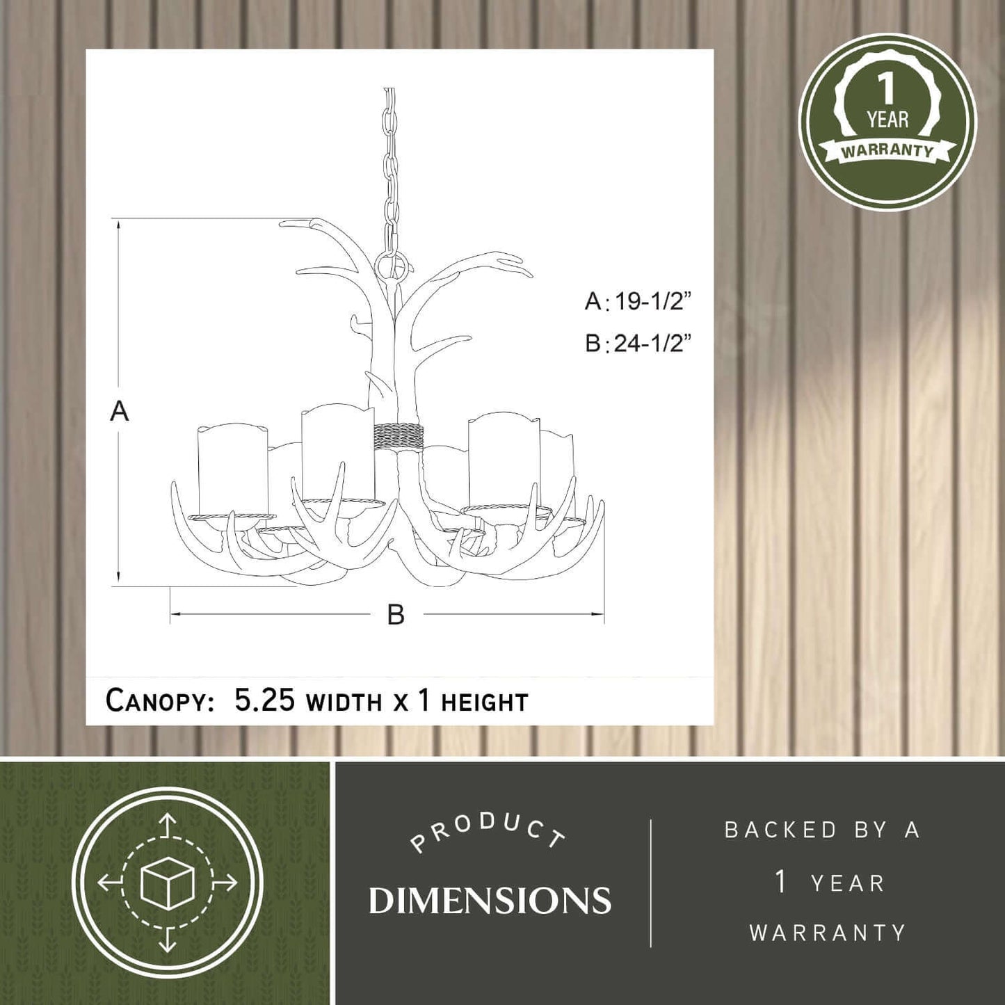 Yoho 6L Antler Chandelier