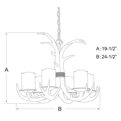 Yoho 6L Antler Chandelier