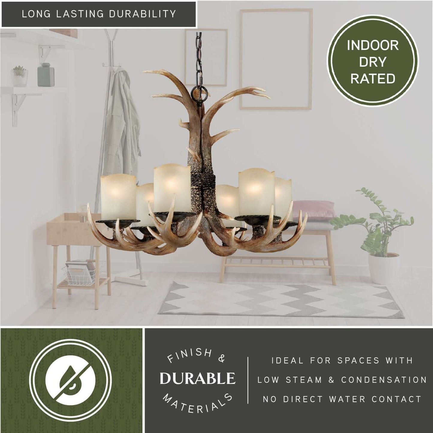 Yoho 6L Antler Chandelier