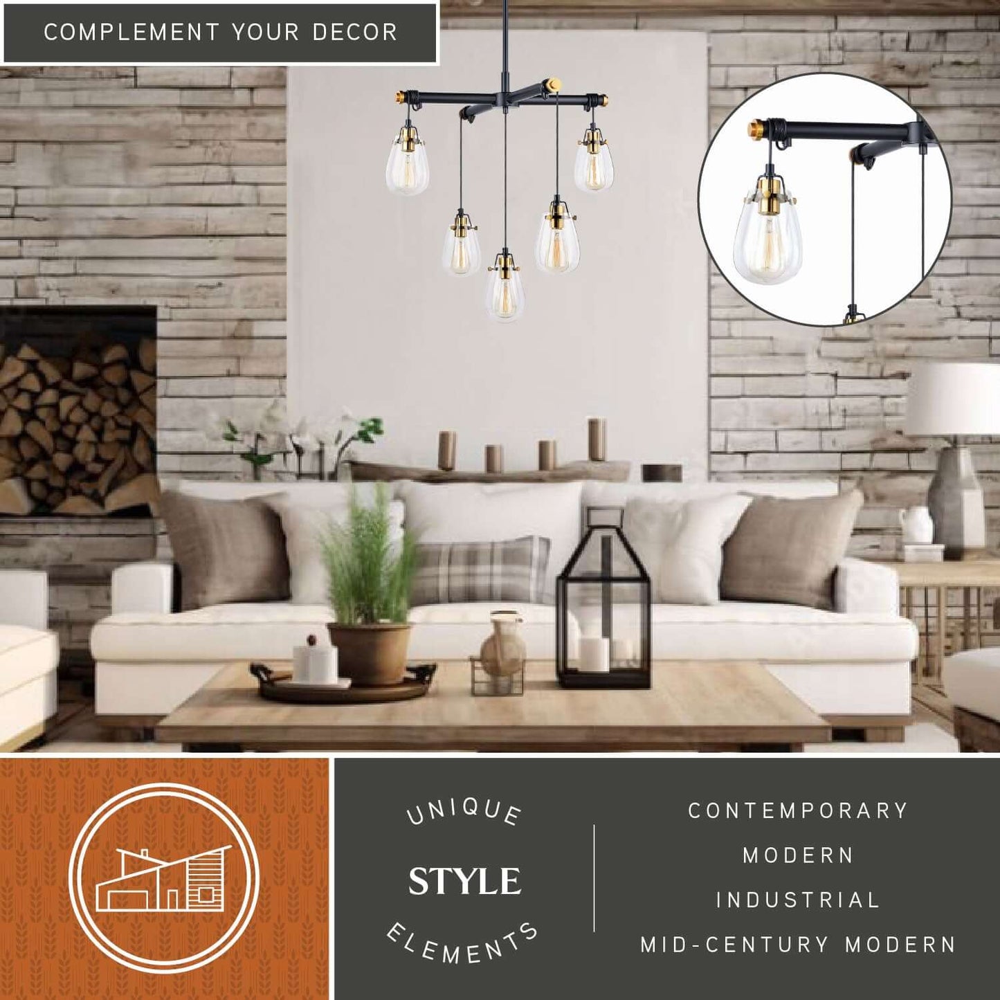 Kassidy 5L Adjustable Chandelier