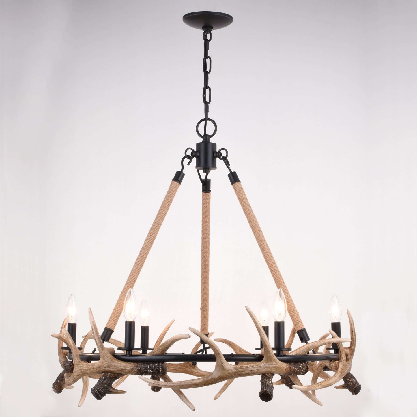Breckenridge 30.5” 6 Light Antler Chandelier