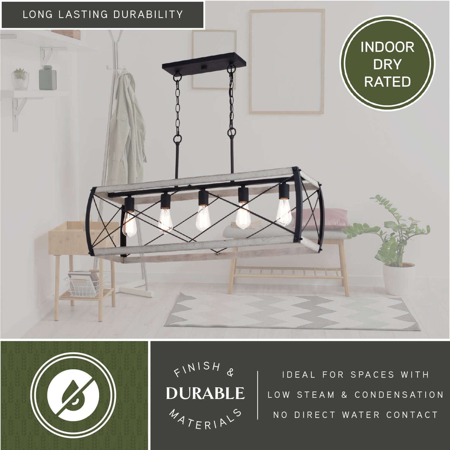 Montclare 35” 5 Light Linear Chandelier