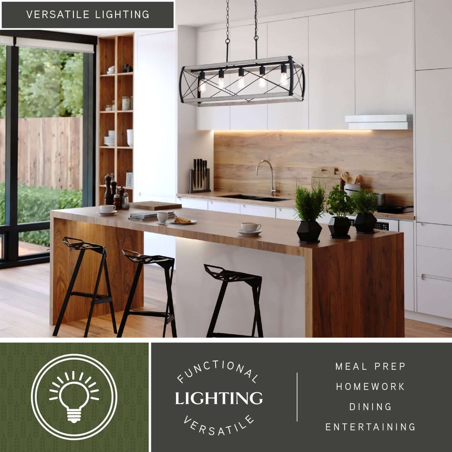Montclare 35” 5 Light Linear Chandelier