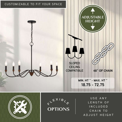 Annabelle 30” 6 Light Chandelier