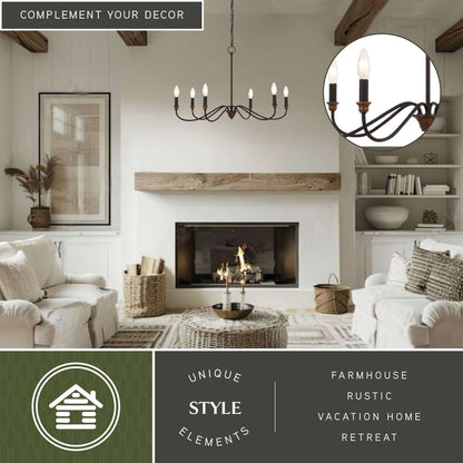 Annabelle 30” 6 Light Chandelier