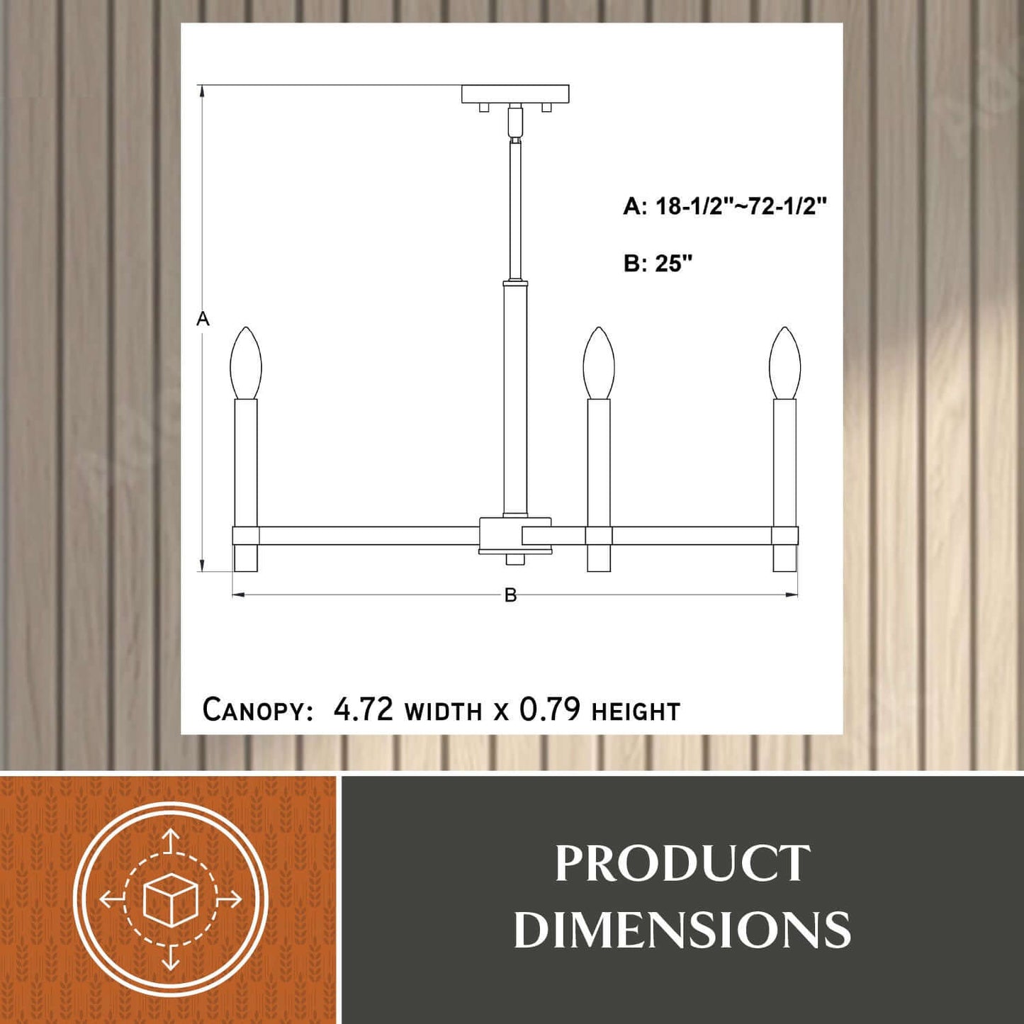 Damen 25” 5 Light Chandelier