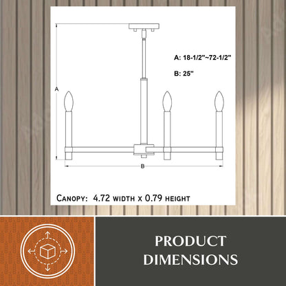 Damen 25” 5 Light Chandelier
