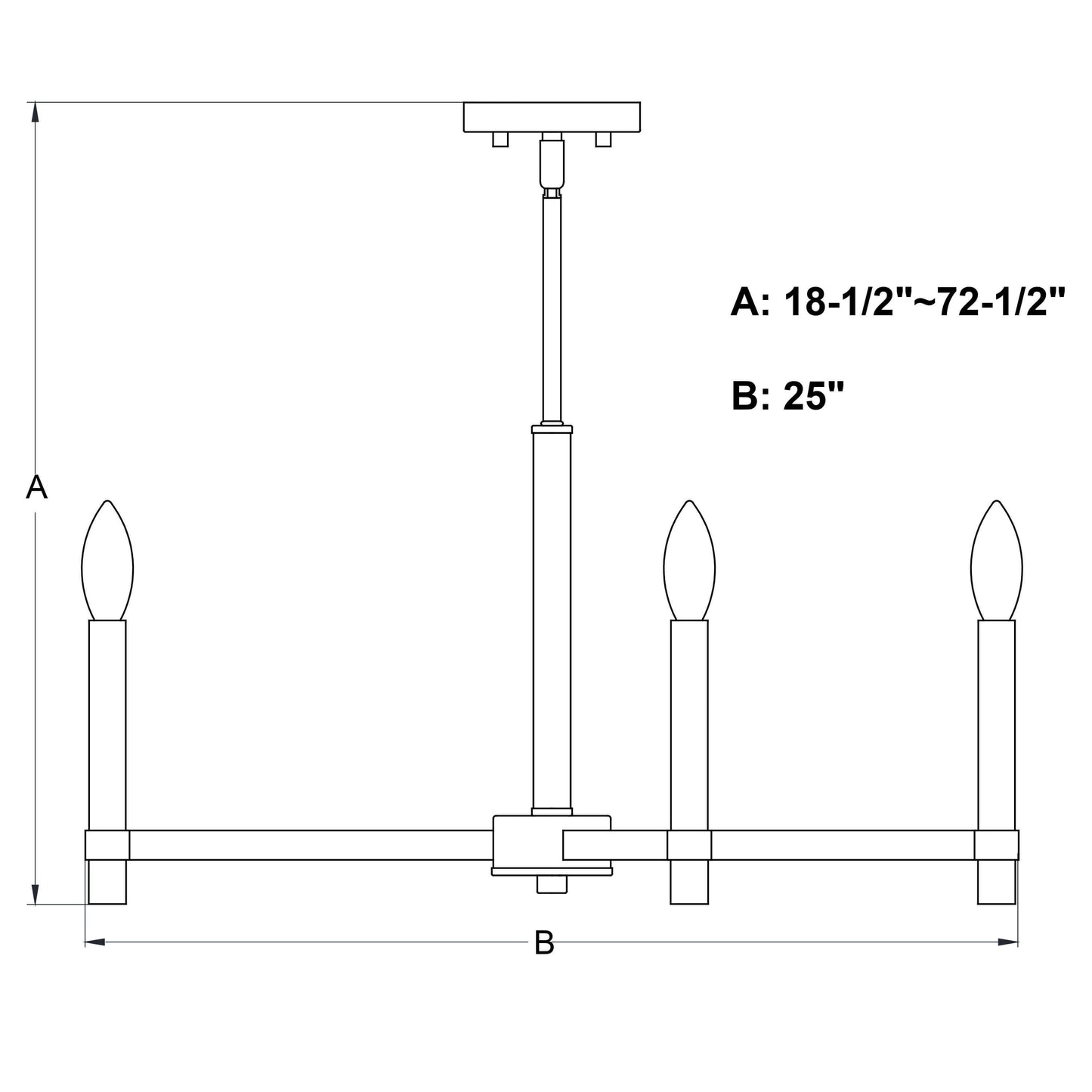 Damen 25” 5 Light Chandelier