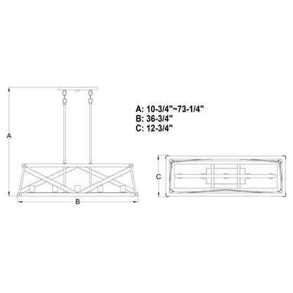 Wade 36” 5 Light Linear Chandelier