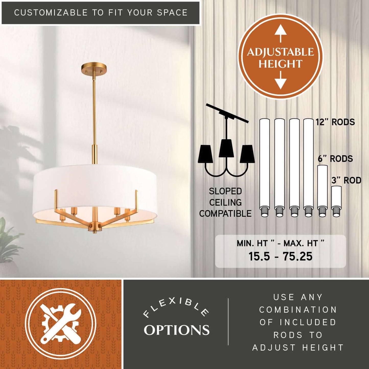 Surrey 22” 5 Light Chandelier