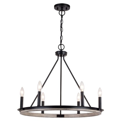 Russel 24.75” 6 Light Chandelier