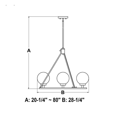 Lander 28.25” 6 Light Chandelier