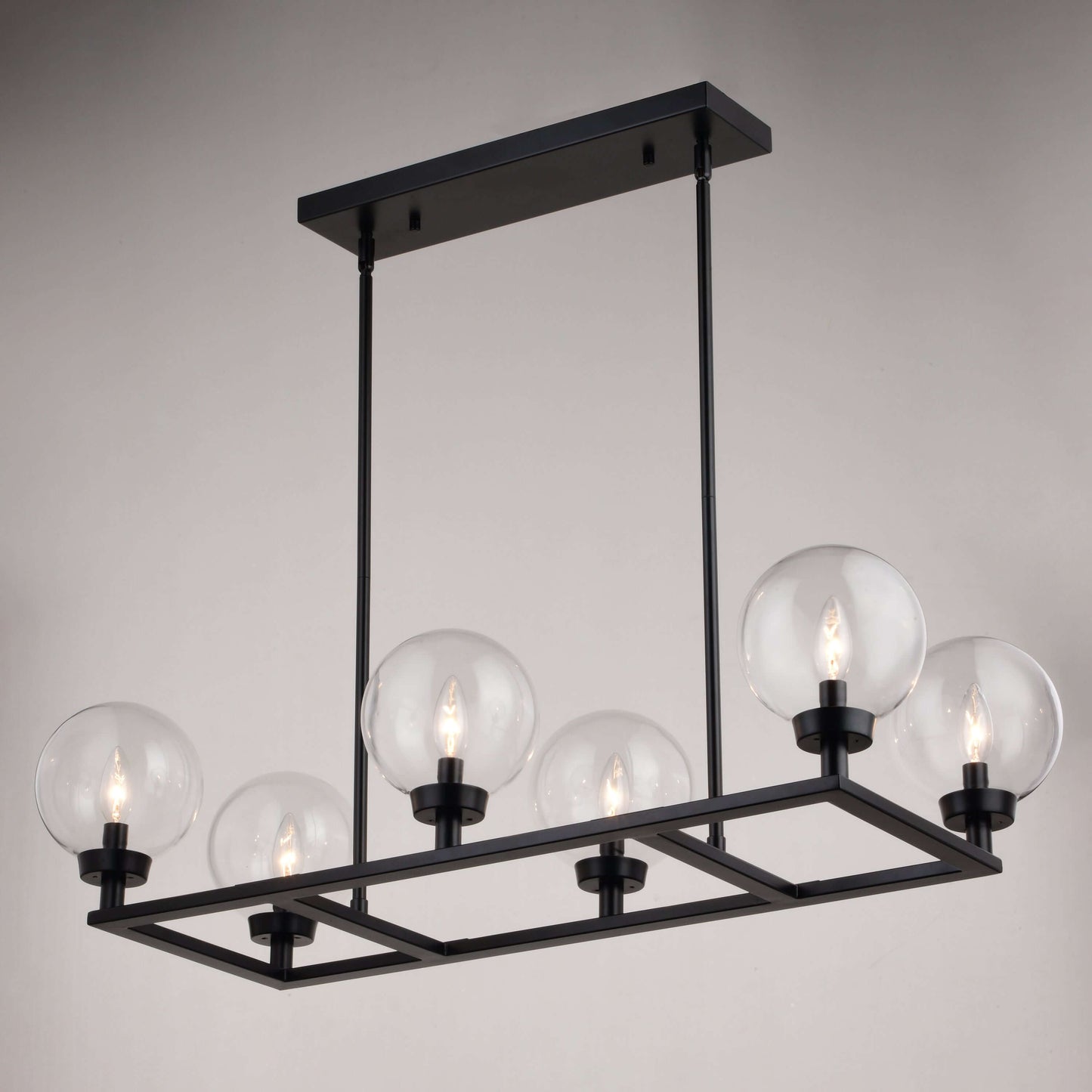 Lander 35” 6 Light Linear Chandelier