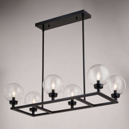 Lander 35” 6 Light Linear Chandelier