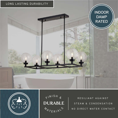 Lander 35” 6 Light Linear Chandelier